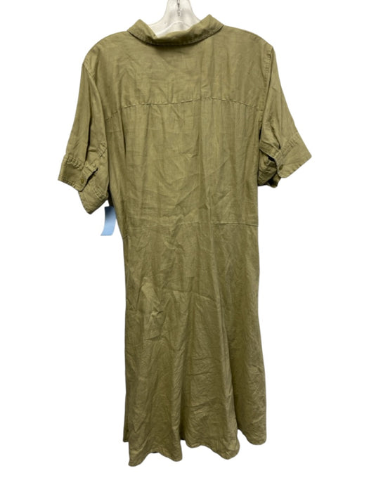 Lauren Ralph Lauren Size 16 Sage green Linen Short Sleeve Knot Detail Dress Sage green / 16