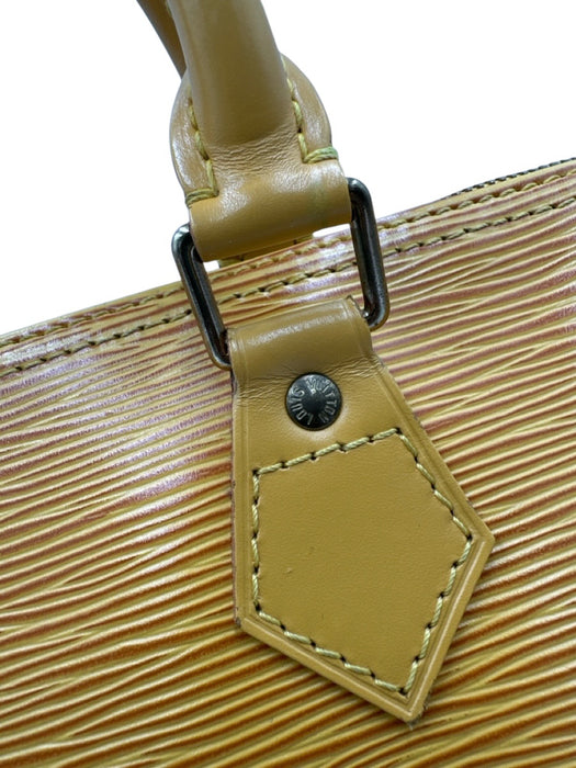 Louis Vuitton Marigold Yellow Leather Top Handles Epi Zip Close Bag Marigold Yellow / 25