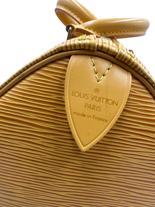 Louis Vuitton Marigold Yellow Leather Top Handles Epi Zip Close Bag Marigold Yellow / 25