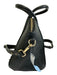 Mario Valentino Spa Black Leather Top Handle Studded Top Zip Bag Black