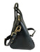 Mario Valentino Spa Black Leather Top Handle Studded Top Zip Bag Black