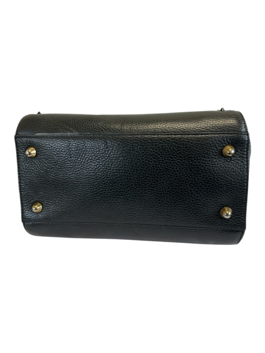 Mario Valentino Spa Black Leather Top Handle Studded Top Zip Bag Black