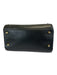Mario Valentino Spa Black Leather Top Handle Studded Top Zip Bag Black