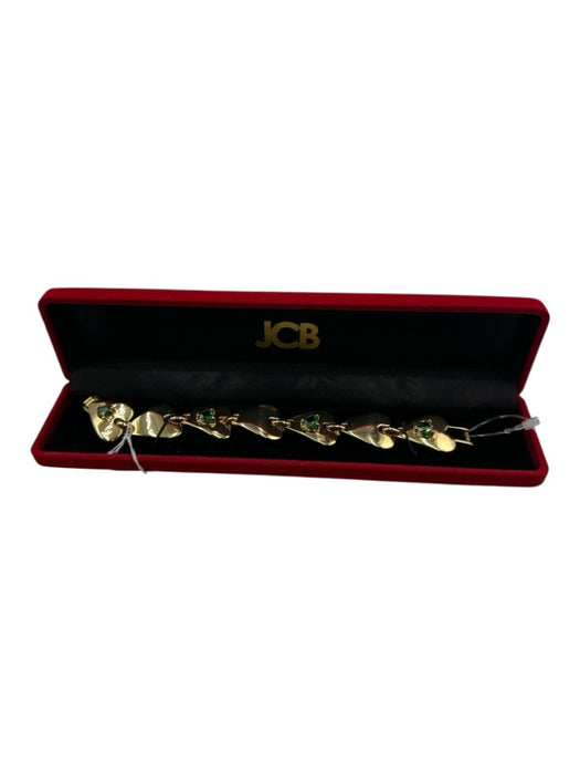 Jean-Charles Boisset Gold & Green Metal Heart Cut Heart Chain Bracelet Gold & Green