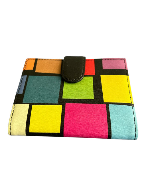 Jeon Multi Leather Abstract Inside Pocket Snap Closure Card Holder Wallets Multi