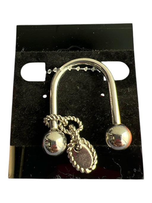 Judith Ripka Silver Metal Adjustable U Shape Chain Detail Keychain Silver