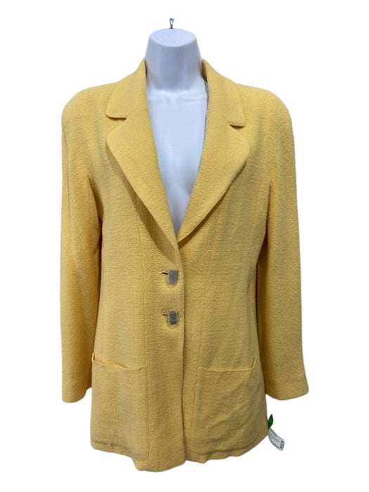 Chanel Size 40 Yellow Wool Collared Pockets Blazer Jacket Yellow / 40