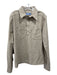 Thierry Mugler Size 42 Taupe Wool Front Pocket Half Snap Long Sleeve Top Taupe / 42