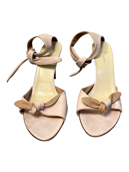 Burberry Shoe Size 41.5 Baby Pink Leather open toe Tie Ankle Tie Detail Shoes Baby Pink / 41.5