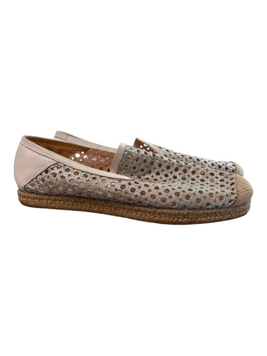 Stuart Weitzman Shoe Size Est 10 Silver & Beige Manmade Material Woven Shoes Silver & Beige / Est 10