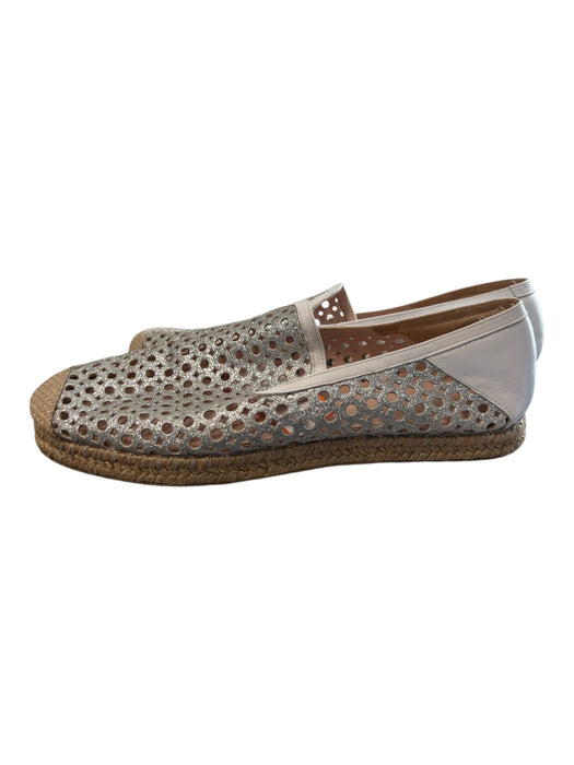 Stuart Weitzman Shoe Size Est 10 Silver & Beige Manmade Material Woven Shoes Silver & Beige / Est 10