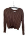 Madewell Size XS Chocolate Cotton Blend Cable Knit Long Sleeve V Neck Sweater Chocolate / XS