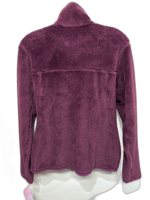 Patagonia Size M Plum Polyester 1/4 Button Fleece Chest Pocket Sweater Plum / M