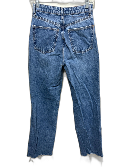 Zara Size 4 Light Wash Cotton Zip Fly Frayed Hem Jeans Light Wash / 4