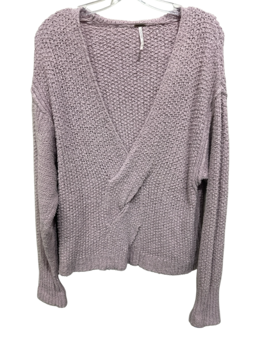 Free People Size S Pink Cotton Twist Detail Crochet Sweater Pink / S