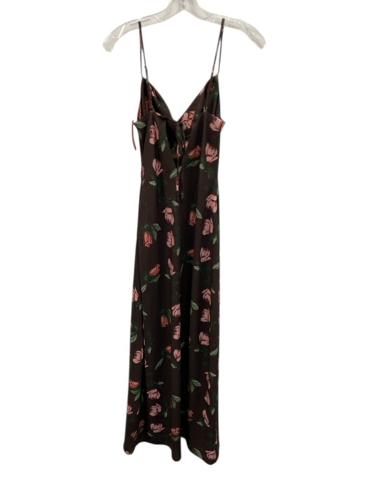 More To Come Size XS Brown & Multi Polyester Sleeveless Floral Print Dress Brown & Multi / XS