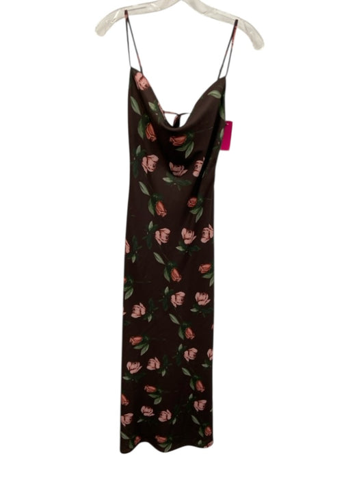 More To Come Size XS Brown & Multi Polyester Sleeveless Floral Print Dress Brown & Multi / XS