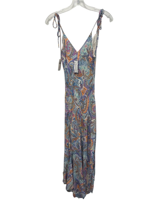Anthropologie Size XS Blue, Orange & Multi Viscose Spaghetti Strap Paisley Dress Blue, Orange & Multi / XS