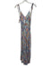 Anthropologie Size XS Blue, Orange & Multi Viscose Spaghetti Strap Paisley Dress Blue, Orange & Multi / XS