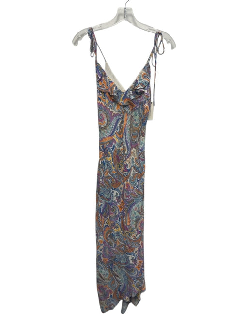 Anthropologie Size XS Blue, Orange & Multi Viscose Spaghetti Strap Paisley Dress Blue, Orange & Multi / XS