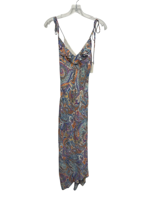 Anthropologie Size XS Blue, Orange & Multi Viscose Spaghetti Strap Paisley Dress Blue, Orange & Multi / XS