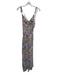 Anthropologie Size XS Blue, Orange & Multi Viscose Spaghetti Strap Paisley Dress Blue, Orange & Multi / XS