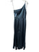 Amsale Size 6 Teal Green Polyester Satin One Strap Leg Slit Gown Teal Green / 6