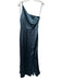 Amsale Size 6 Teal Green Polyester Satin One Strap Leg Slit Gown Teal Green / 6