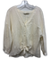 Trina Turk Size Est L Cream White Cotton Long Balloon Sleeve V Neck Top Cream White / Est L