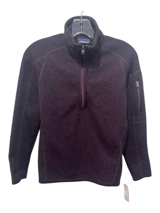 Patagonia Size XS Maroon Purple Polyester Long Sleeve Quarter Zip Knit Sweater Maroon Purple / XS
