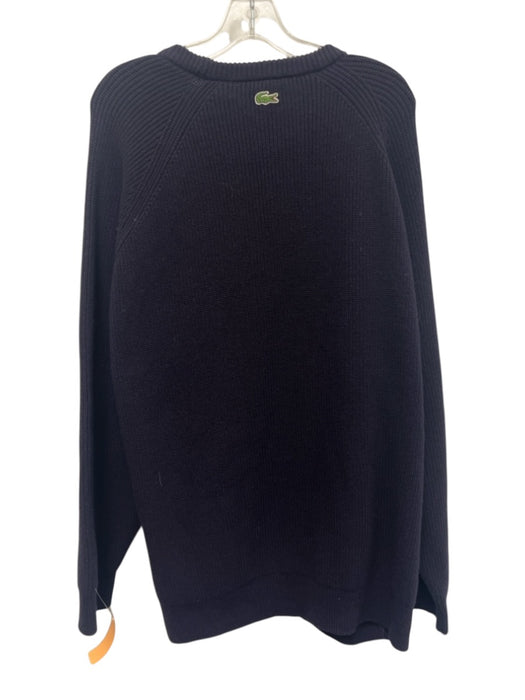 Lacoste Size 4XL Navy Wool Ribbed Crew Men's Sweater Navy / 4XL