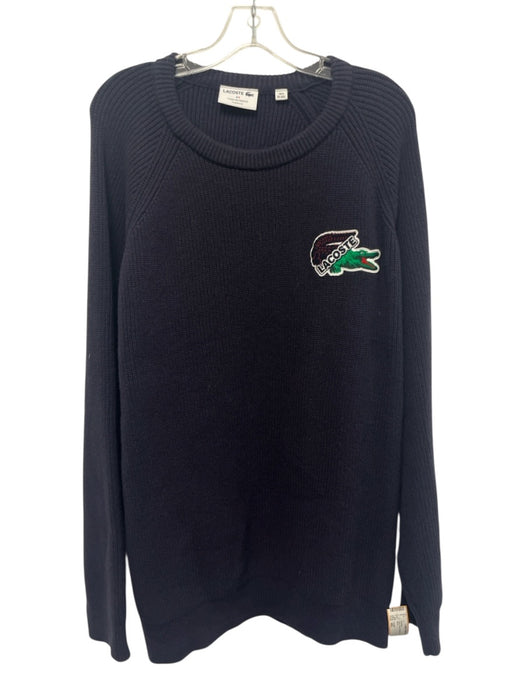 Lacoste Size 4XL Navy Wool Ribbed Crew Men's Sweater Navy / 4XL