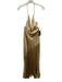 Retrofete Size S Gold Silk Sleeveless Jewled Split Leg Midi Gown Gold / S