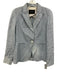 Massimo Dutti Size 4 Blue & White Linen Houndstooth slit pockets Blazer Jacket Blue & White / 4