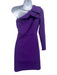Donna Morgan Size 2 Purple Polyester Blend One Shoulder Long Sleeve Dress Purple / 2