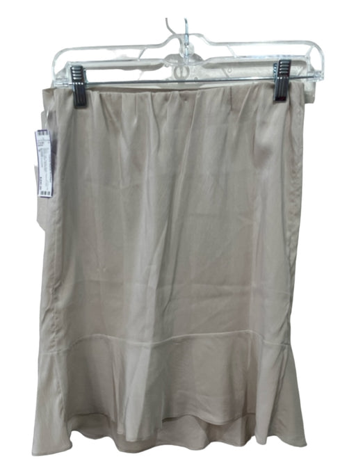 Brunello Cucinelli Size S Beige Silk Elastic Back Flounce Hem Above knee Skirt Beige / S