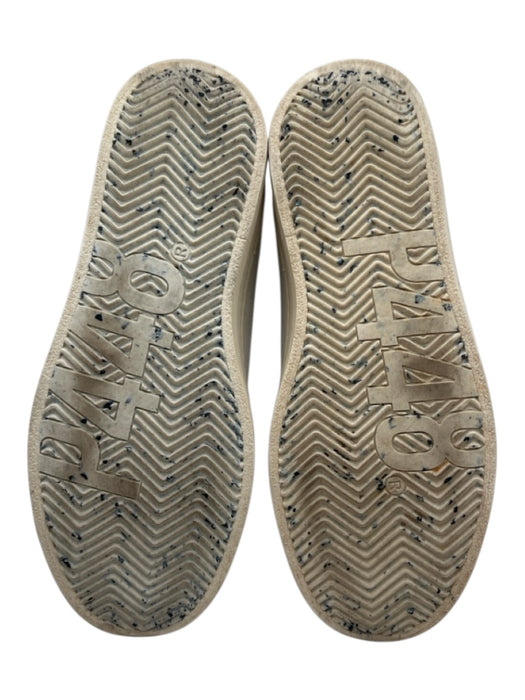 P448 Shoe Size 37 Beige Canvas Low Top lace up Contrast Stitching Sneakers Beige / 37