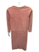 See By Chloe Size 2 Peach Pink Leather Suede 3/4 Sleeve Square Neck Dress Peach Pink / 2