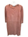 See By Chloe Size 2 Peach Pink Leather Suede 3/4 Sleeve Square Neck Dress Peach Pink / 2