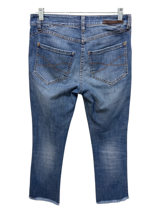 Brunello Cucinelli Size 2 Medium Wash Cotton Denim Zip Fly Low Rise Crop Jeans Medium Wash / 2