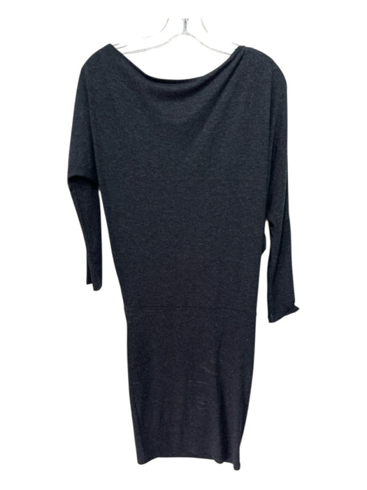 ALLSAINTS Size XS Dark Gray Viscose & Polyester Heathered Knit Wide Neck Dress Dark Gray / XS