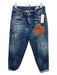 Dsquared Size 38 Medium Wash Cotton Denim Distressed Patch Button Fly Jeans Medium Wash / 38