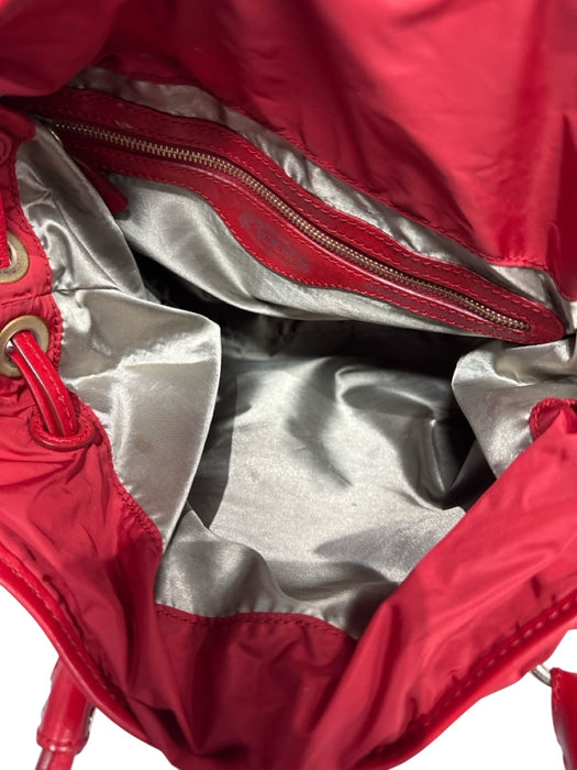 Tods Red Nylon Zippers 2 handles Bucket Bag Red / M