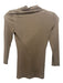Vince Size XXS Taupe Beige Lyocell & Wool Knit Mock Neck 3/4 Sleeve Top Taupe Beige / XXS