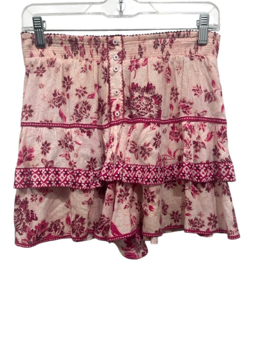 Poupette St. Barth Size XS Pink & Magenta Viscose Floral Button Detail Shorts Pink & Magenta / XS