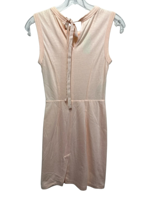 Prada Size 38 Light Pink Cotton Sleeveless Mixed Fabric Darted Back Tie Dress Light Pink / 38