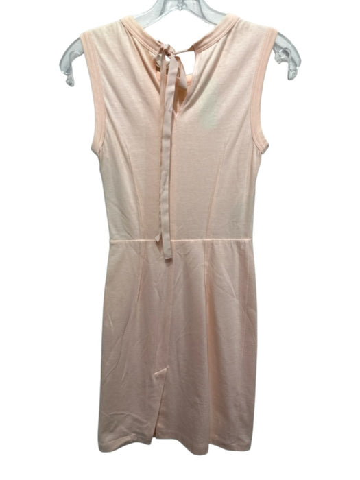 Prada Size 38 Light Pink Cotton Sleeveless Mixed Fabric Darted Back Tie Dress Light Pink / 38