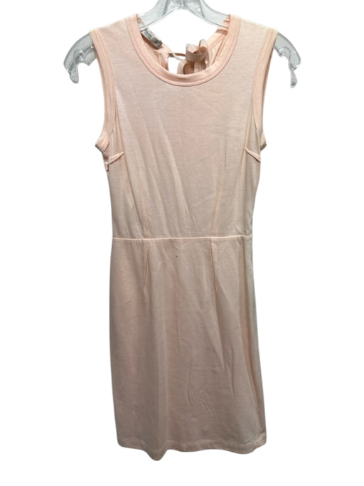 Prada Size 38 Light Pink Cotton Sleeveless Mixed Fabric Darted Back Tie Dress Light Pink / 38