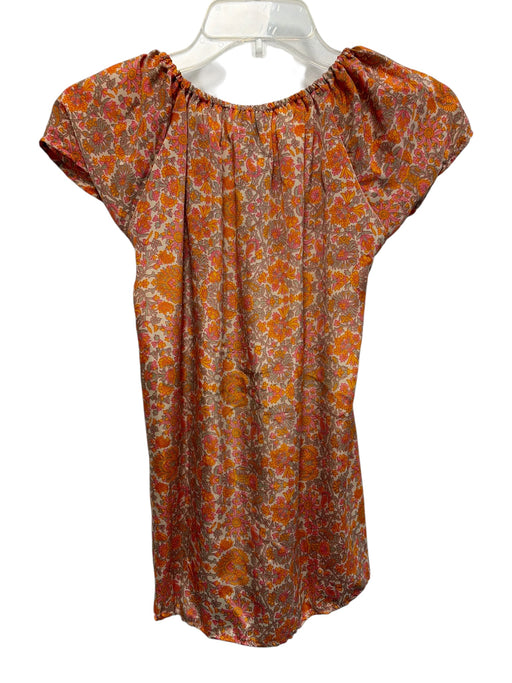 Raga Size XS Pink, Orange, Green Polyester Flutter Cap sleeve Floral Tassel Top Pink, Orange, Green / XS
