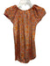 Raga Size XS Pink, Orange, Green Polyester Flutter Cap sleeve Floral Tassel Top Pink, Orange, Green / XS